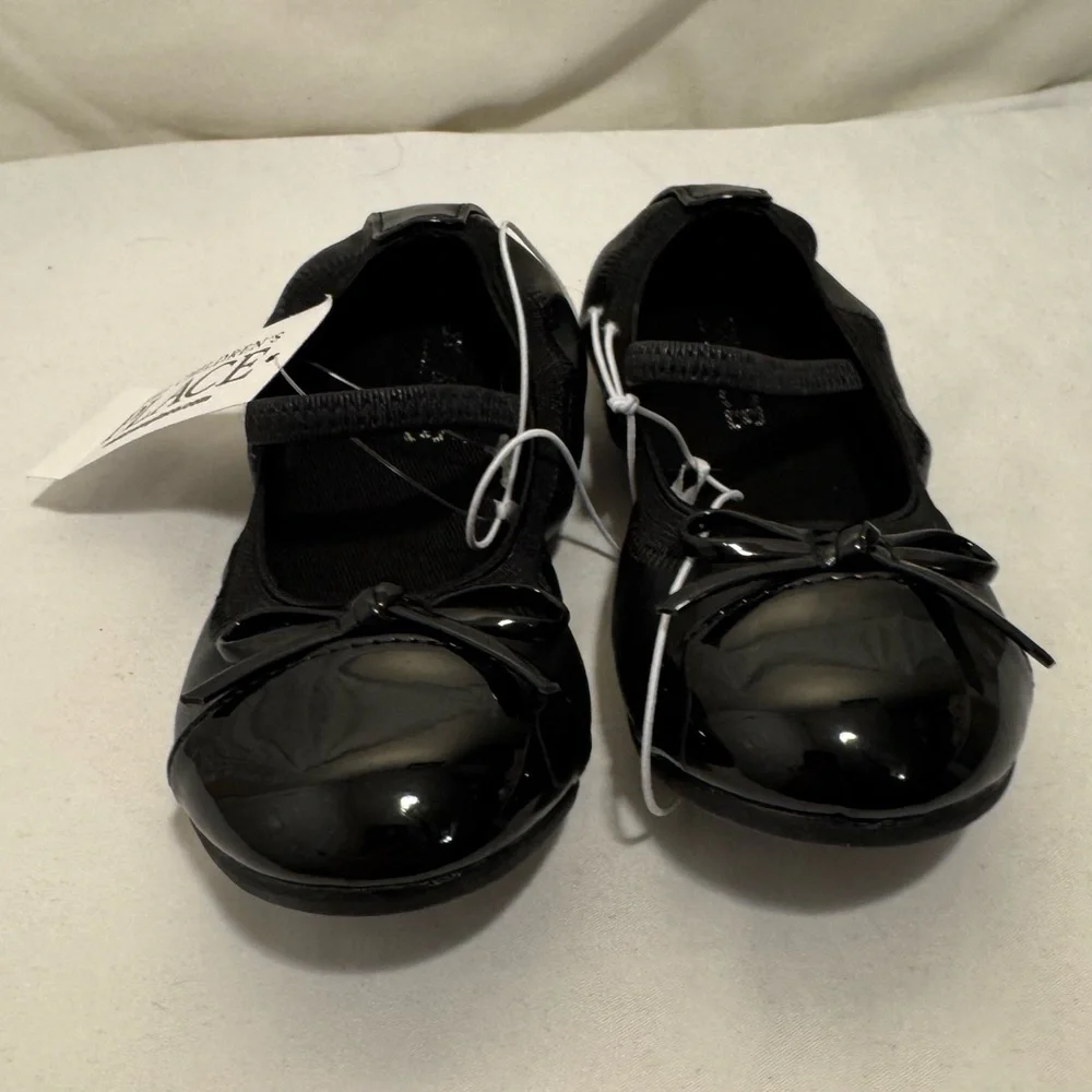 Toddler Girls Shoe Size 7 BLACK Ballet Flats Shoes The Children’s Place NWT‎
